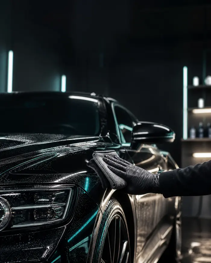 Détail d'un véhicule premium en studio